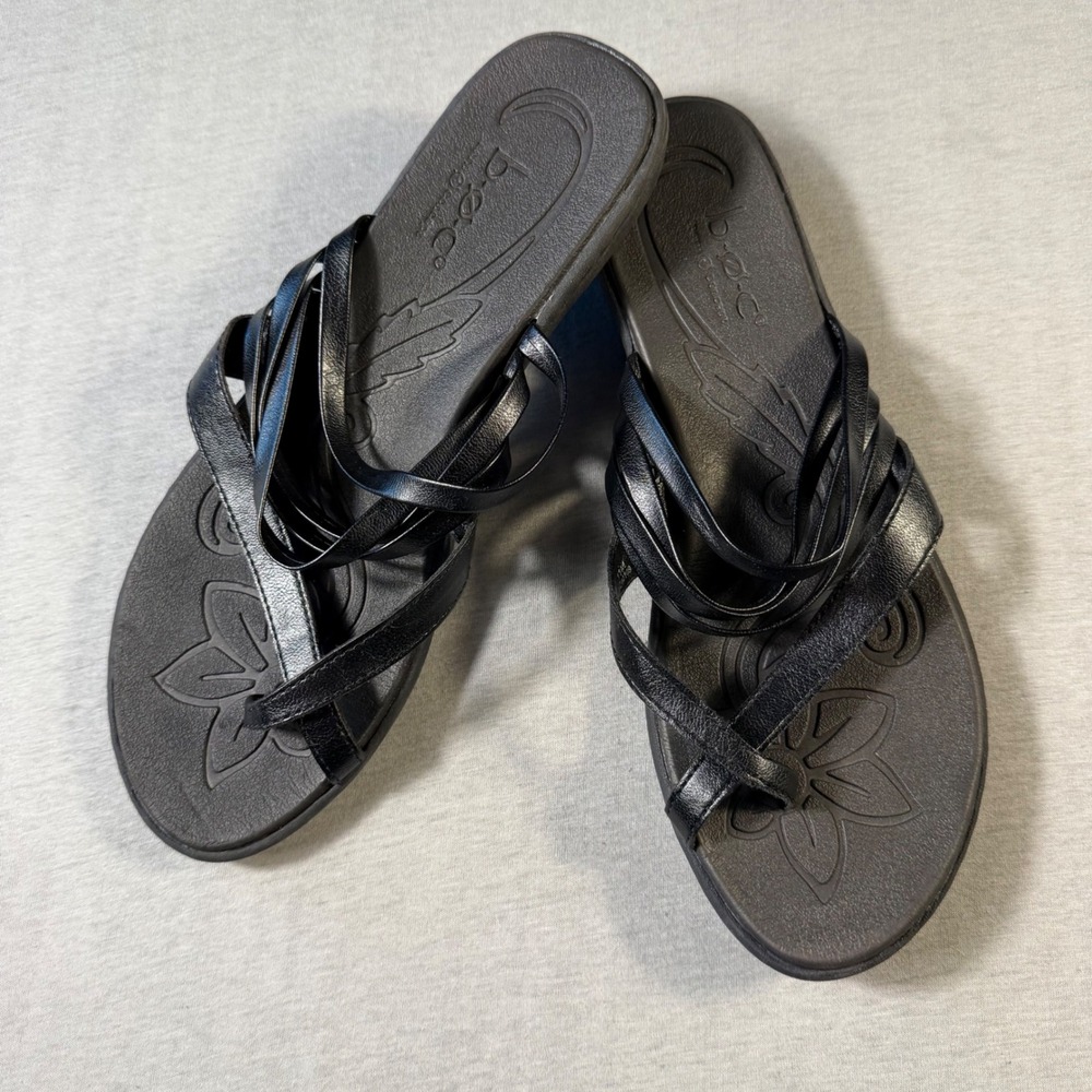 B.O.C. Born Concept Black Strappy Thong Sandals Womens 11M Z40109 CHL18 Flat